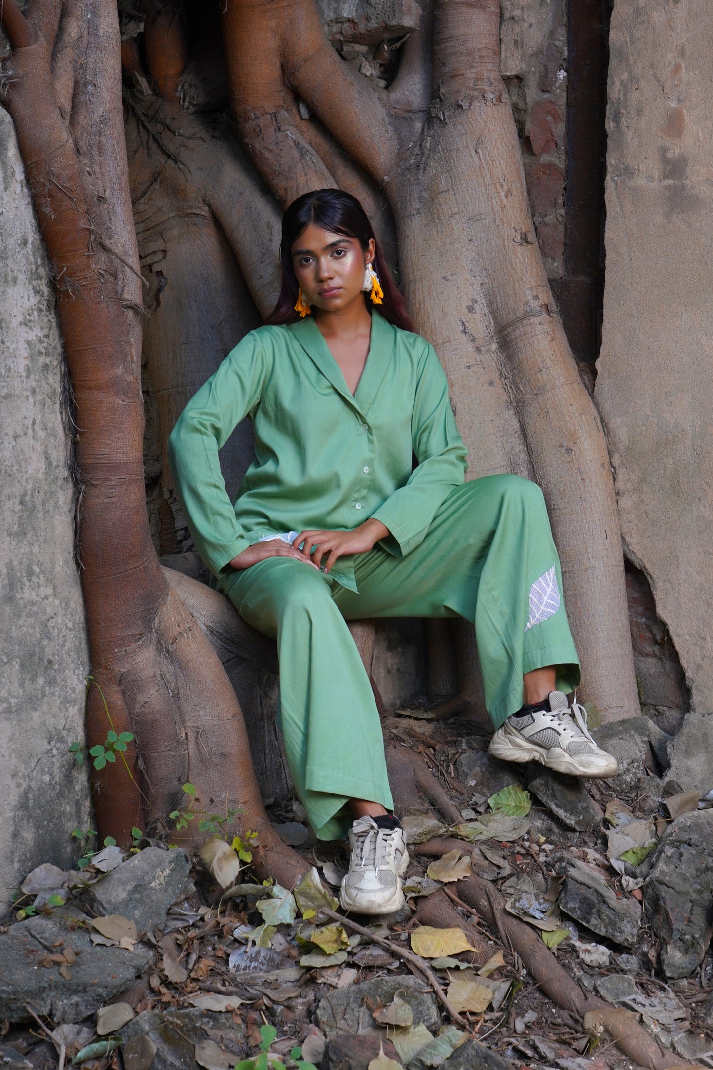 Whispering Foliage green Leaf Trouser