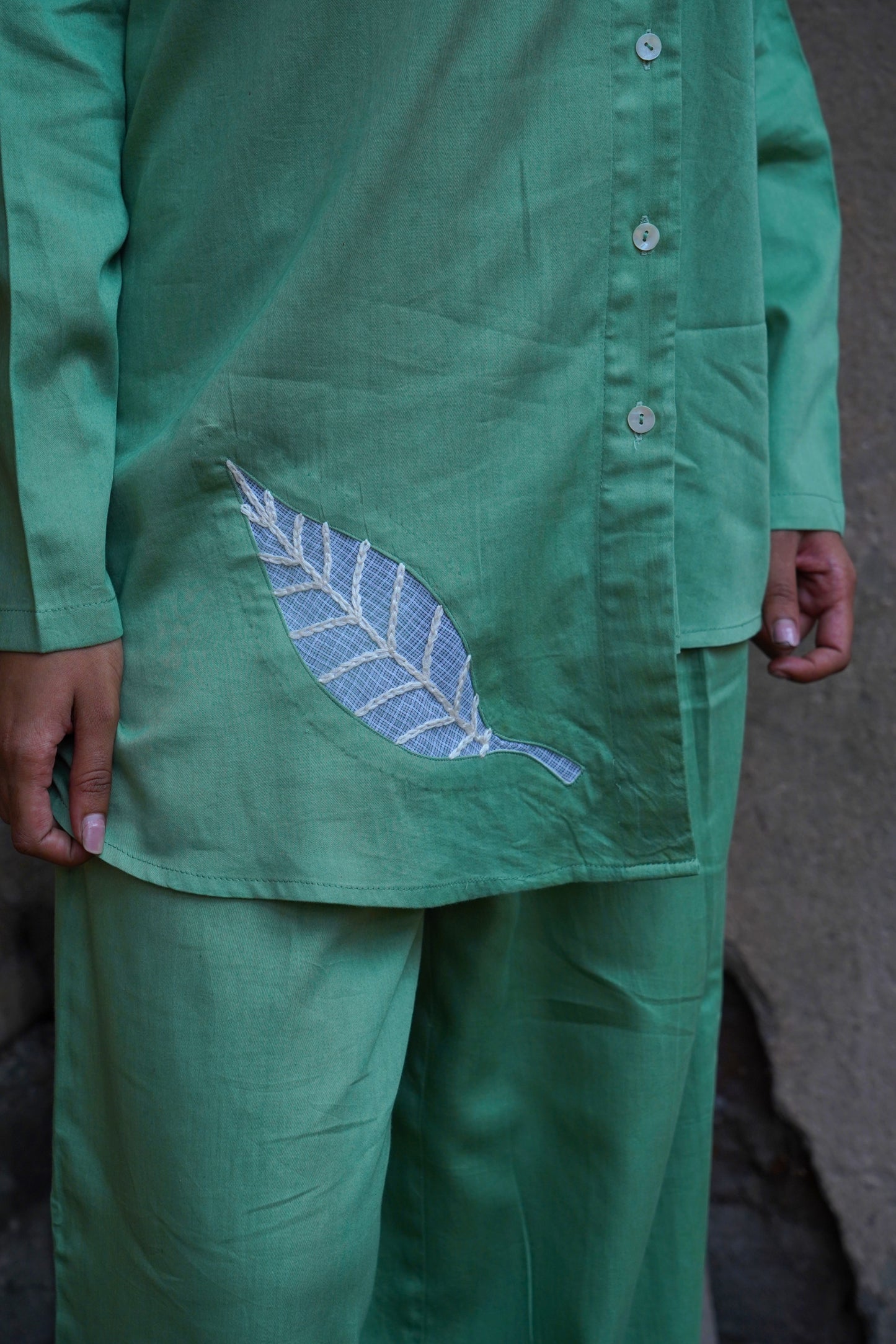 Whispering Foliage green Leaf Trouser
