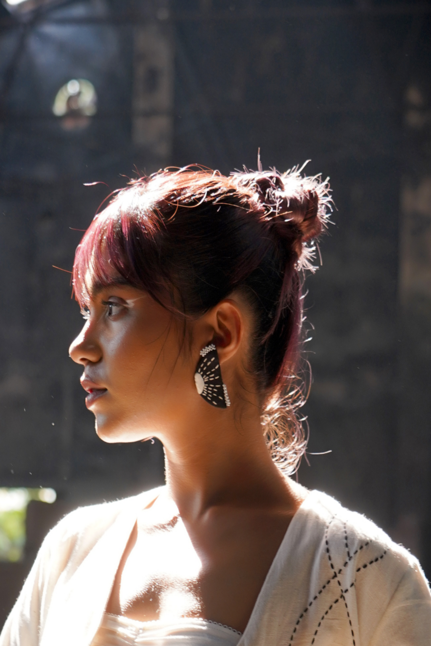 Sunburst wabi sabi earring