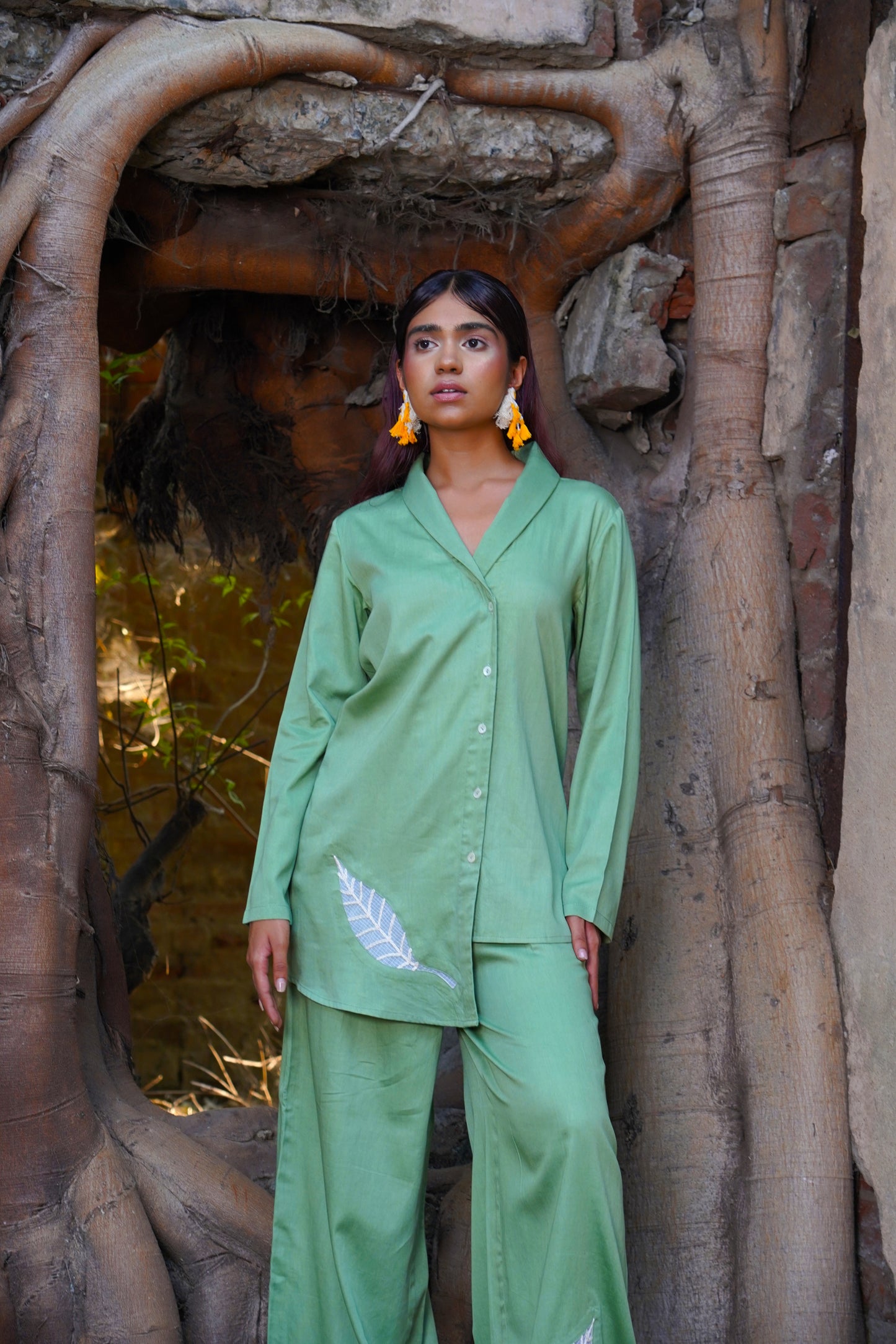 Whispering Foliage green Leaf Trouser