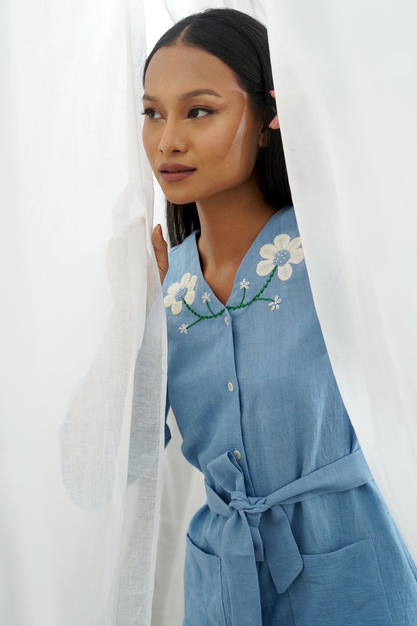 Femi Blue Pocket Top