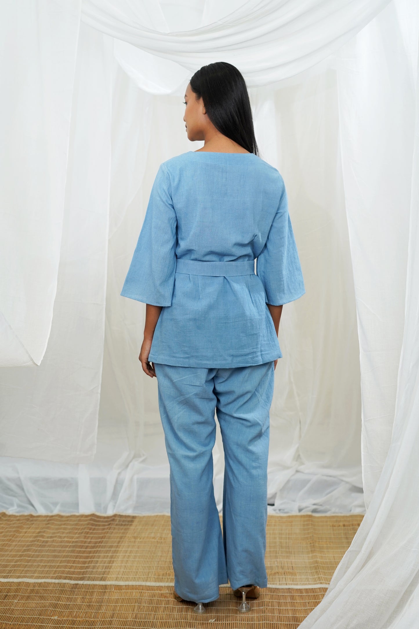 Diallo Blue Pleated Trouser