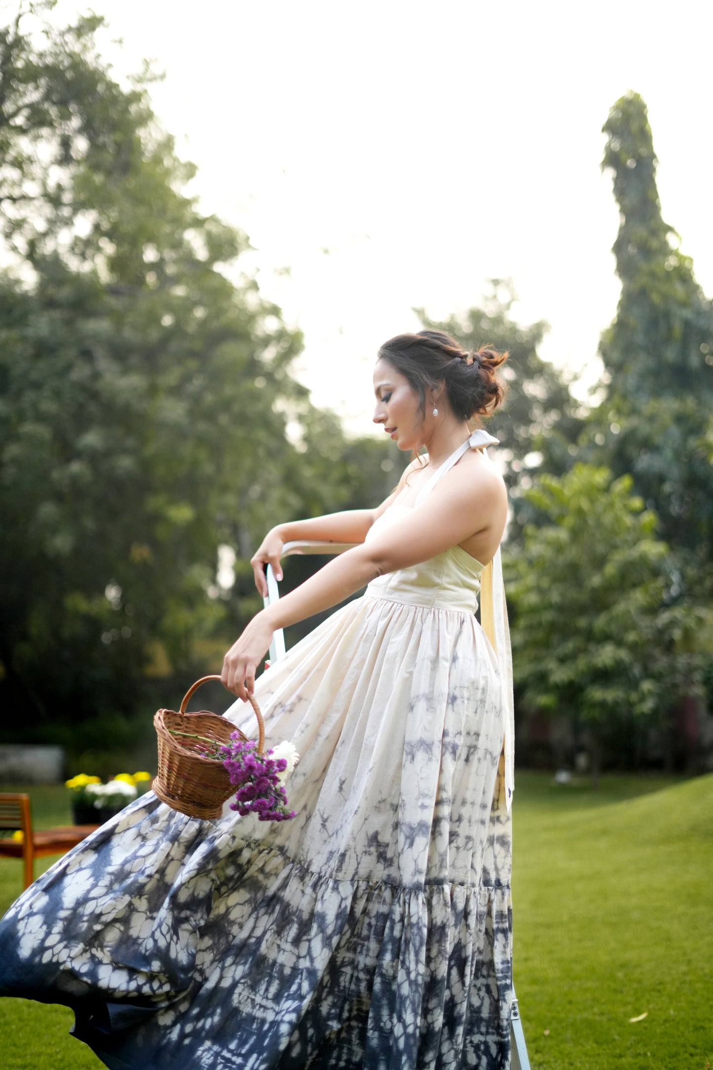 Twilight Drip Halter Maxi Dress