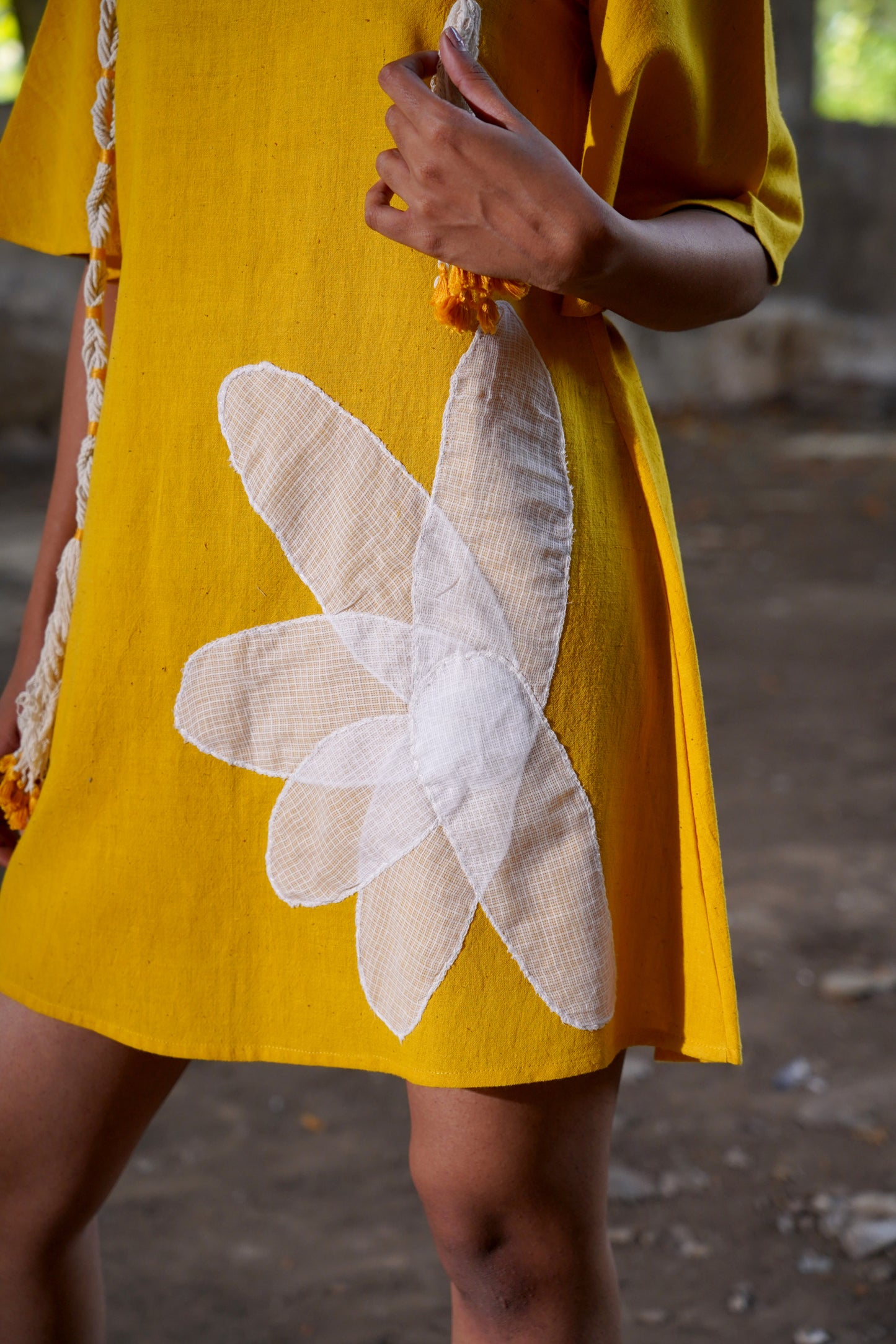 Floral Symphony Yellow Dress