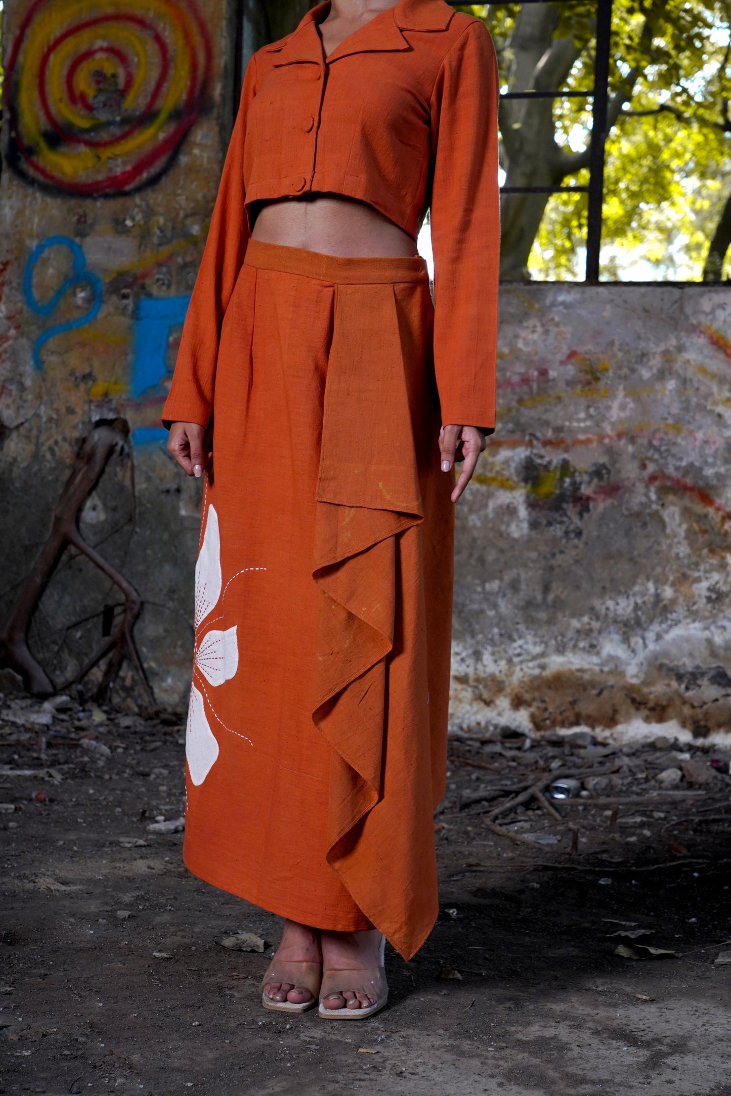 Rustic Petals Asymmetry Skirt