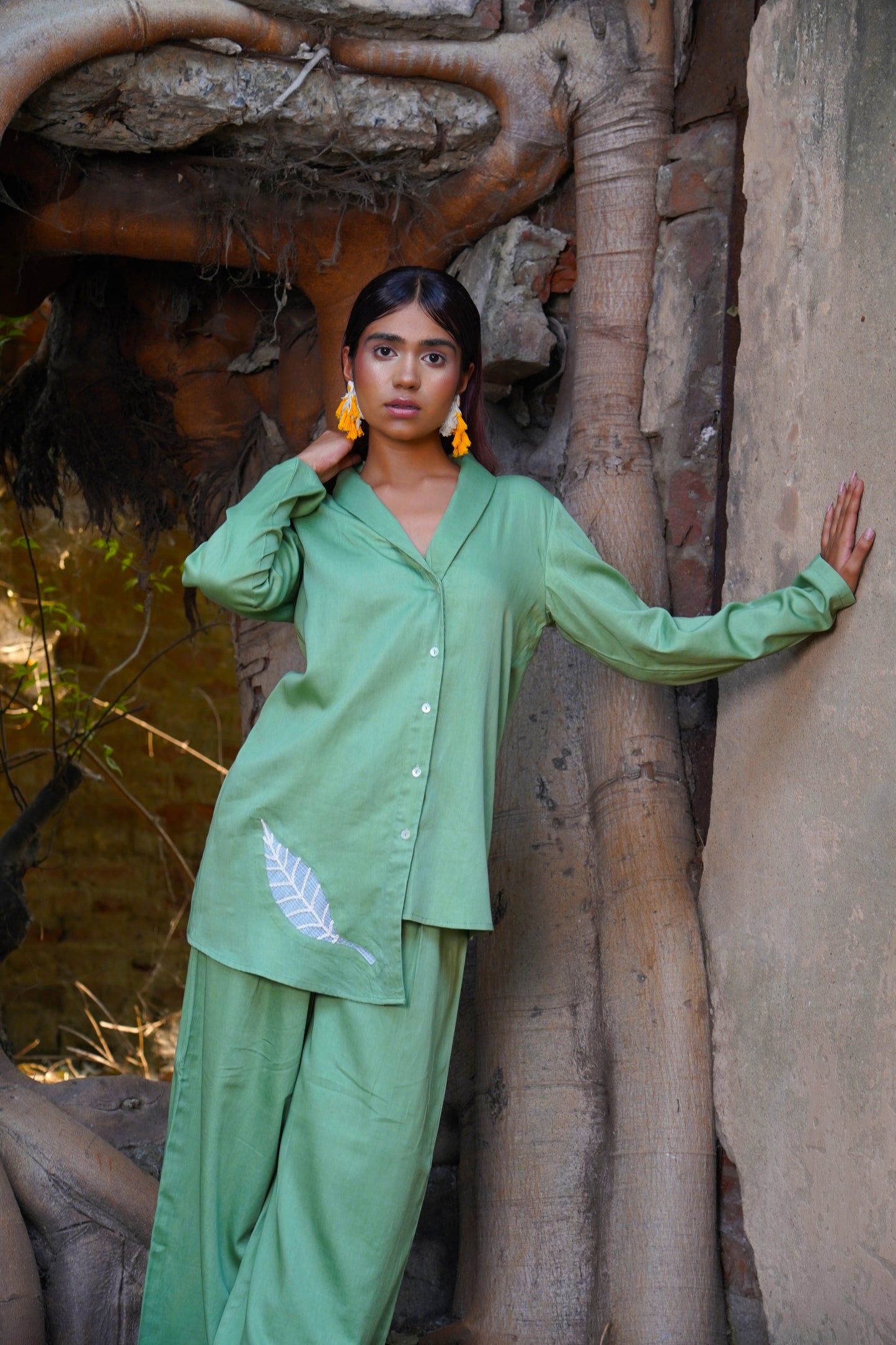 Whimsy Green Leaf Breeze Top