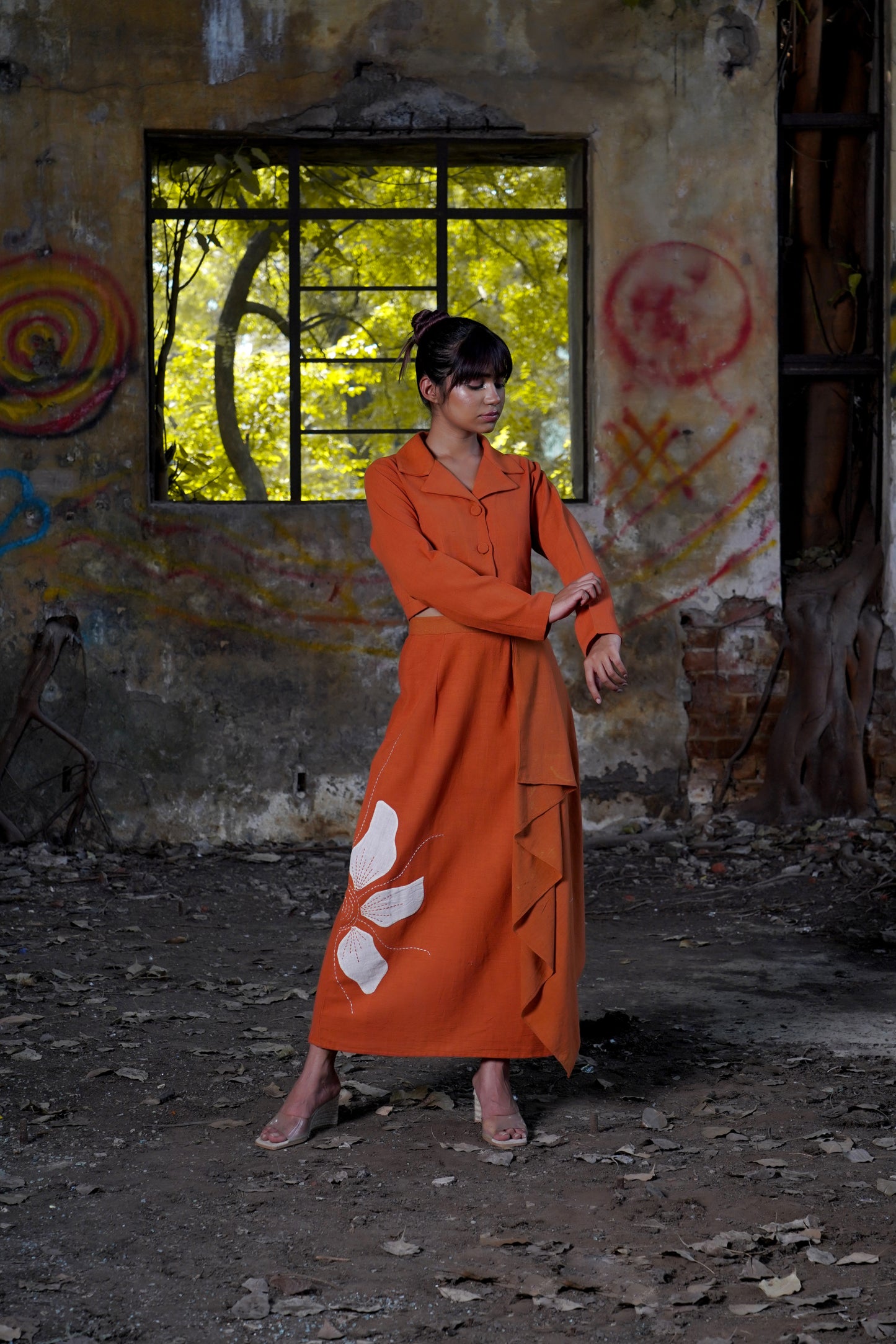 Rustic Petals Asymmetry Skirt