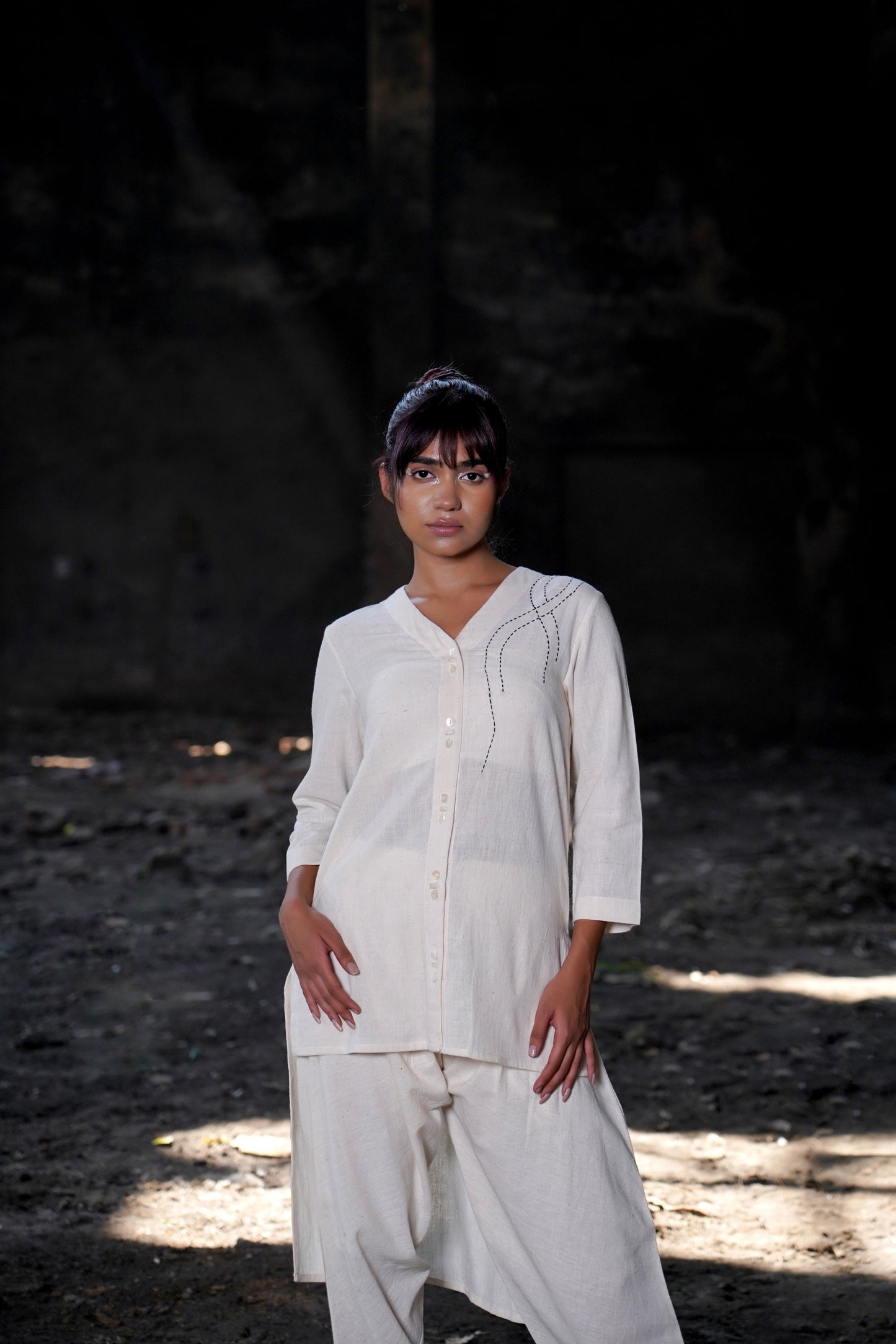 Ivory Eclipse  Sunburst Tunic