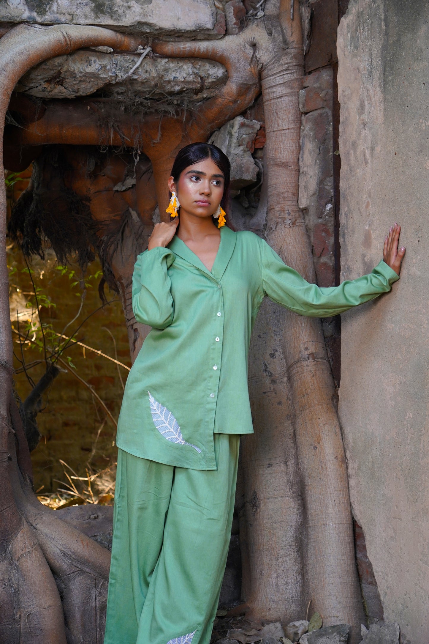Whimsy Green Leaf Breeze Top