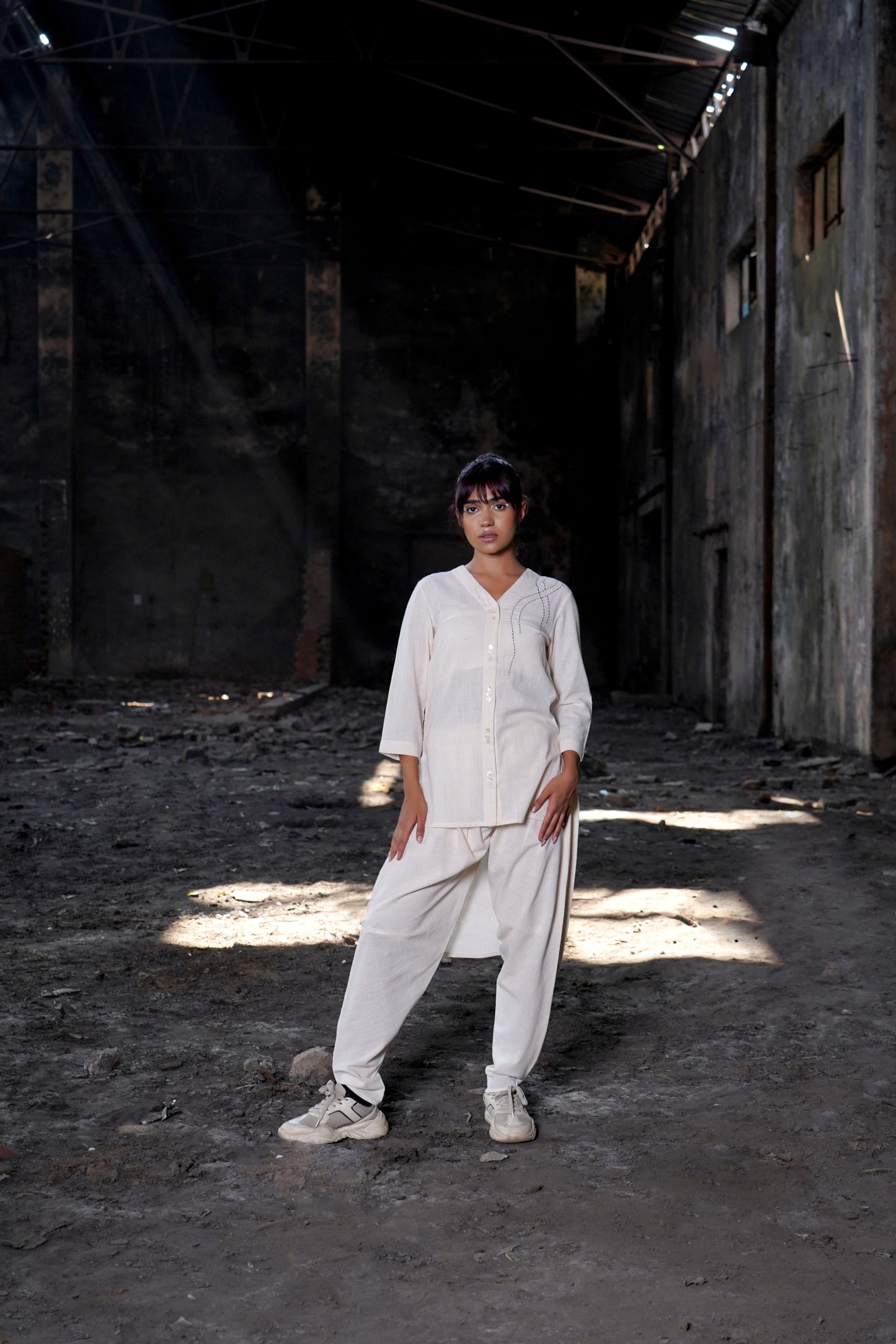Ivory Eclipse  Sunburst Tunic