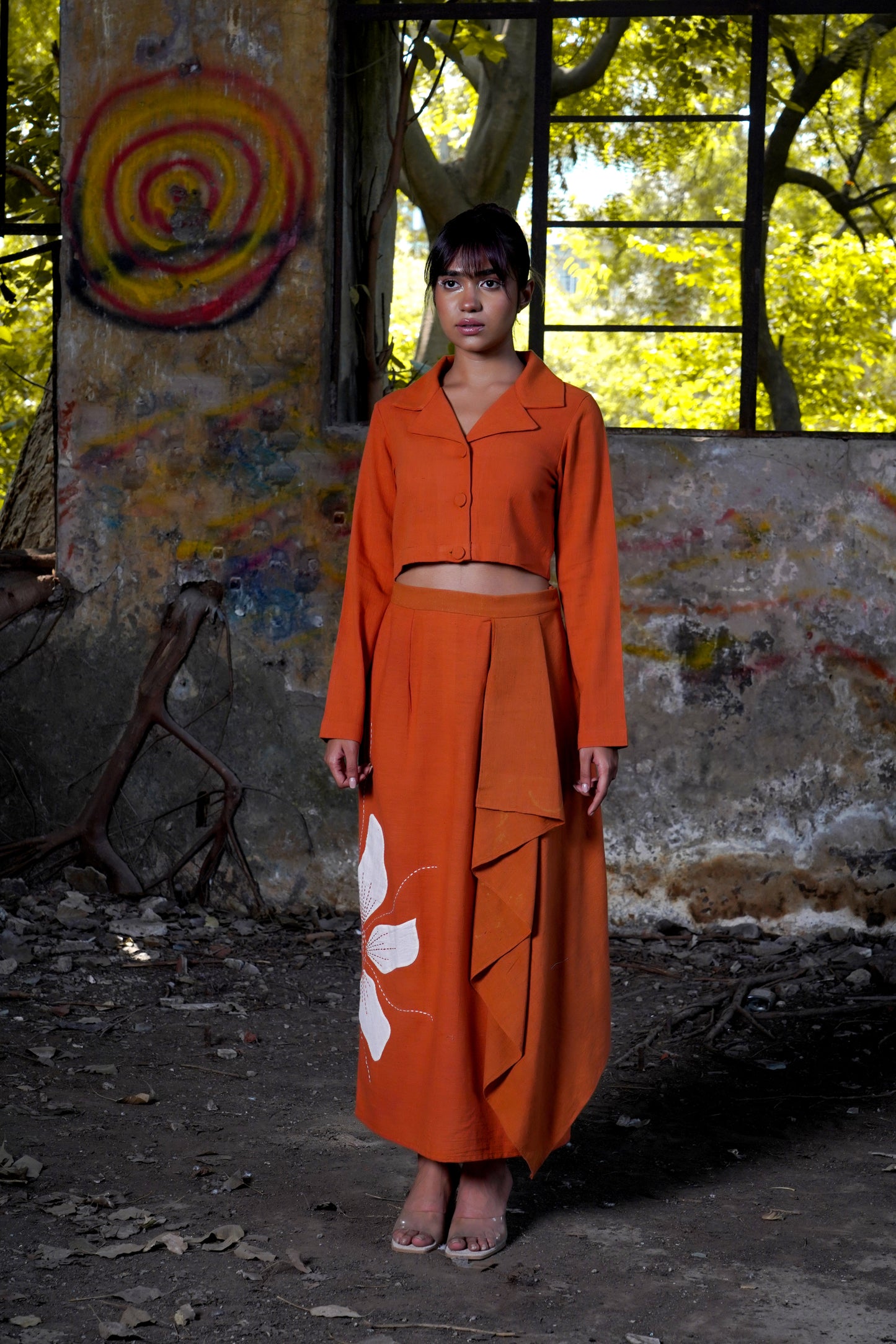 Rustic Petals Asymmetry Skirt