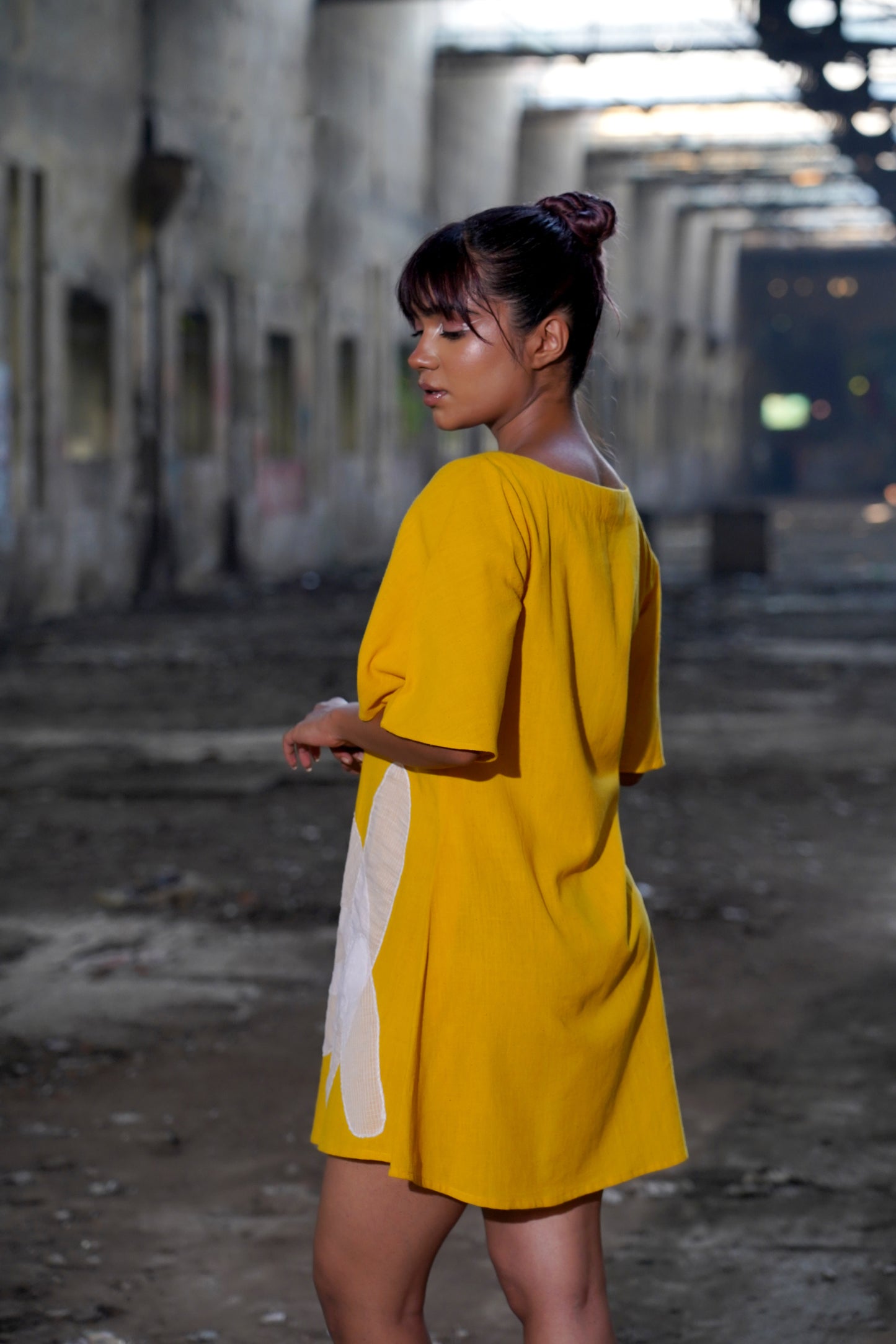 Floral Symphony Yellow Dress