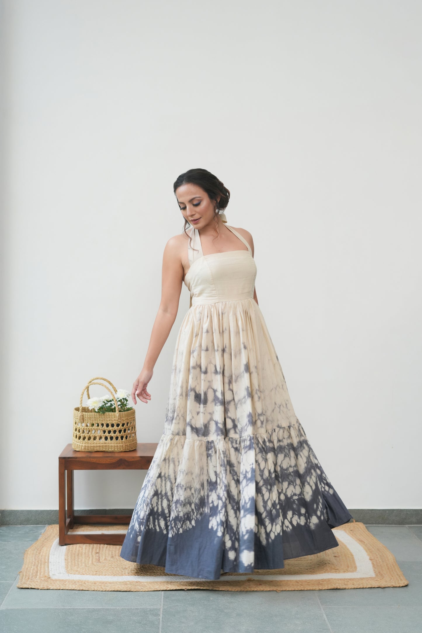 Twilight Drip Halter Maxi Dress