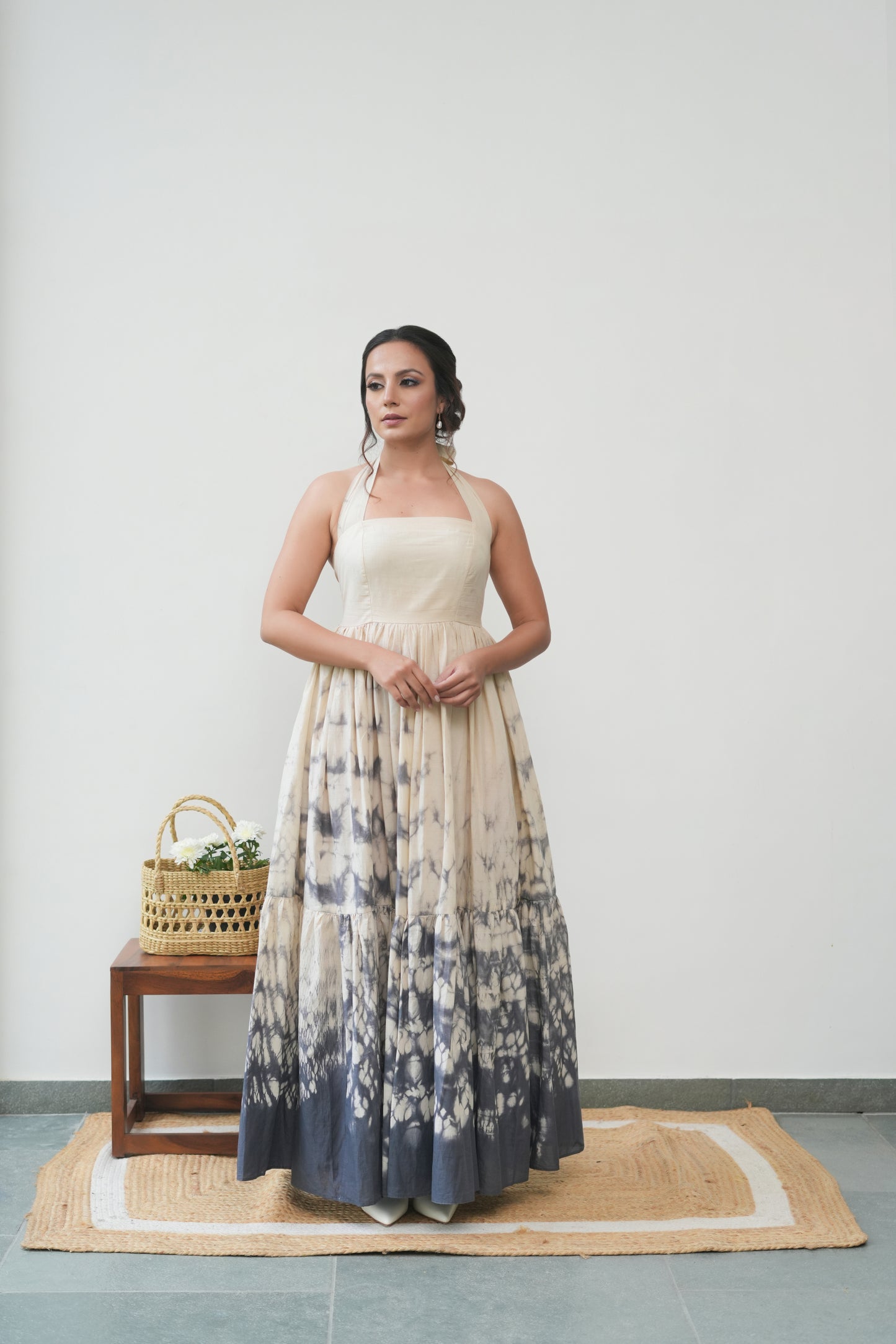 Twilight Drip Halter Maxi Dress