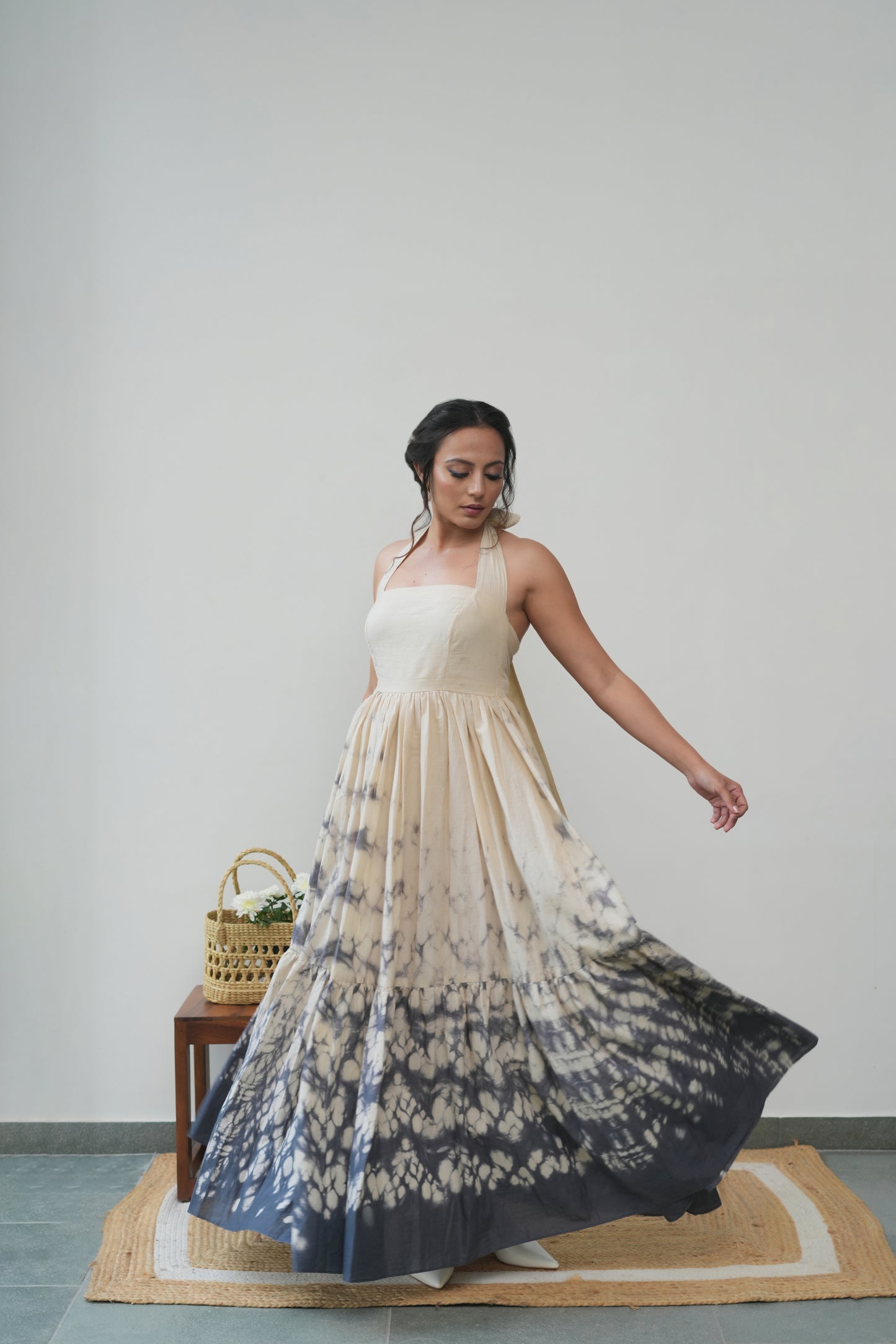 Twilight Drip Halter Maxi Dress