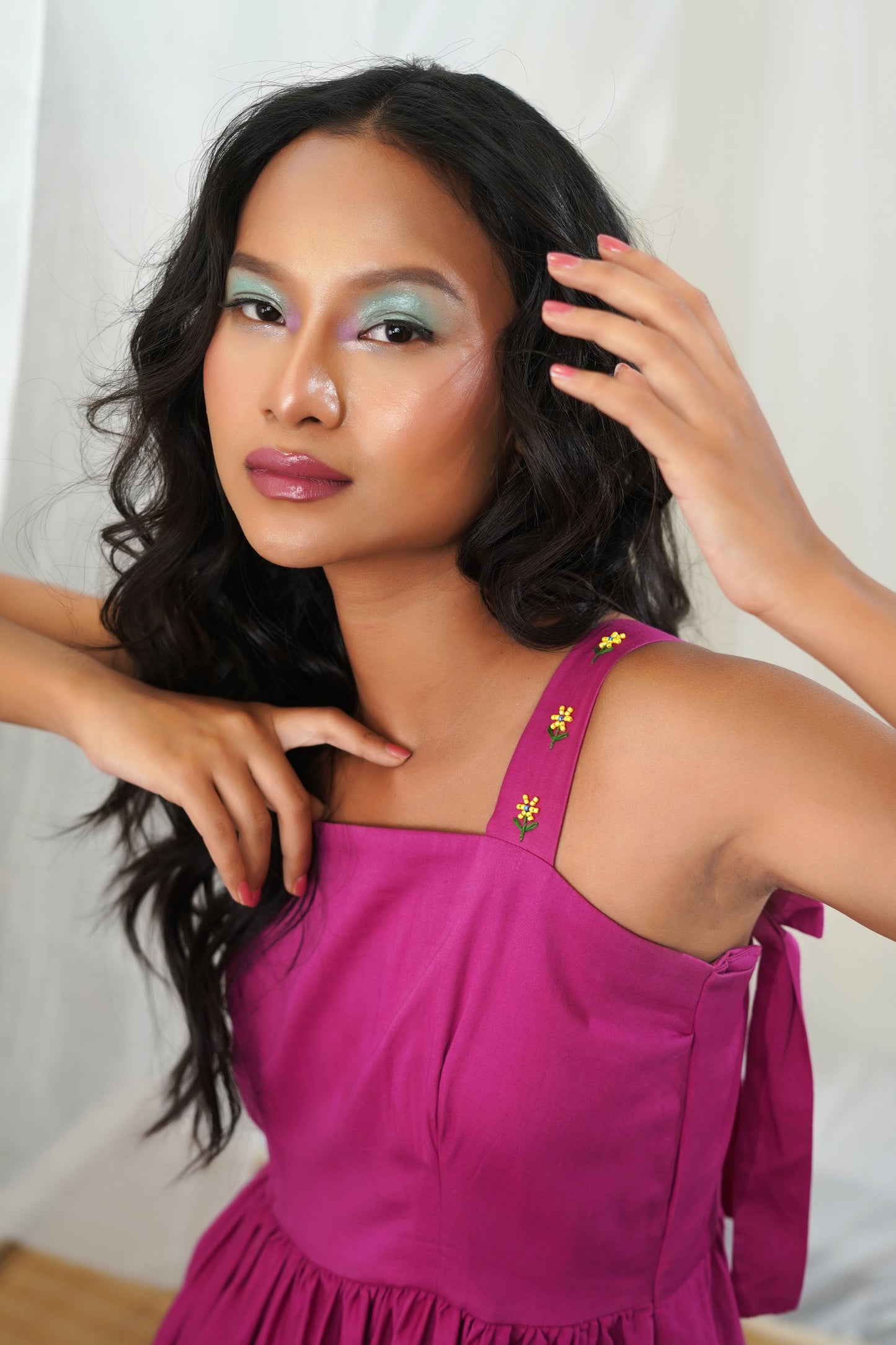 Sipho Tiered Rose Pink Maxi Dress