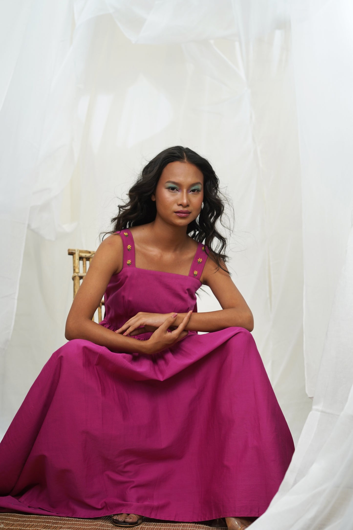 Sipho Tiered Rose Pink Maxi Dress
