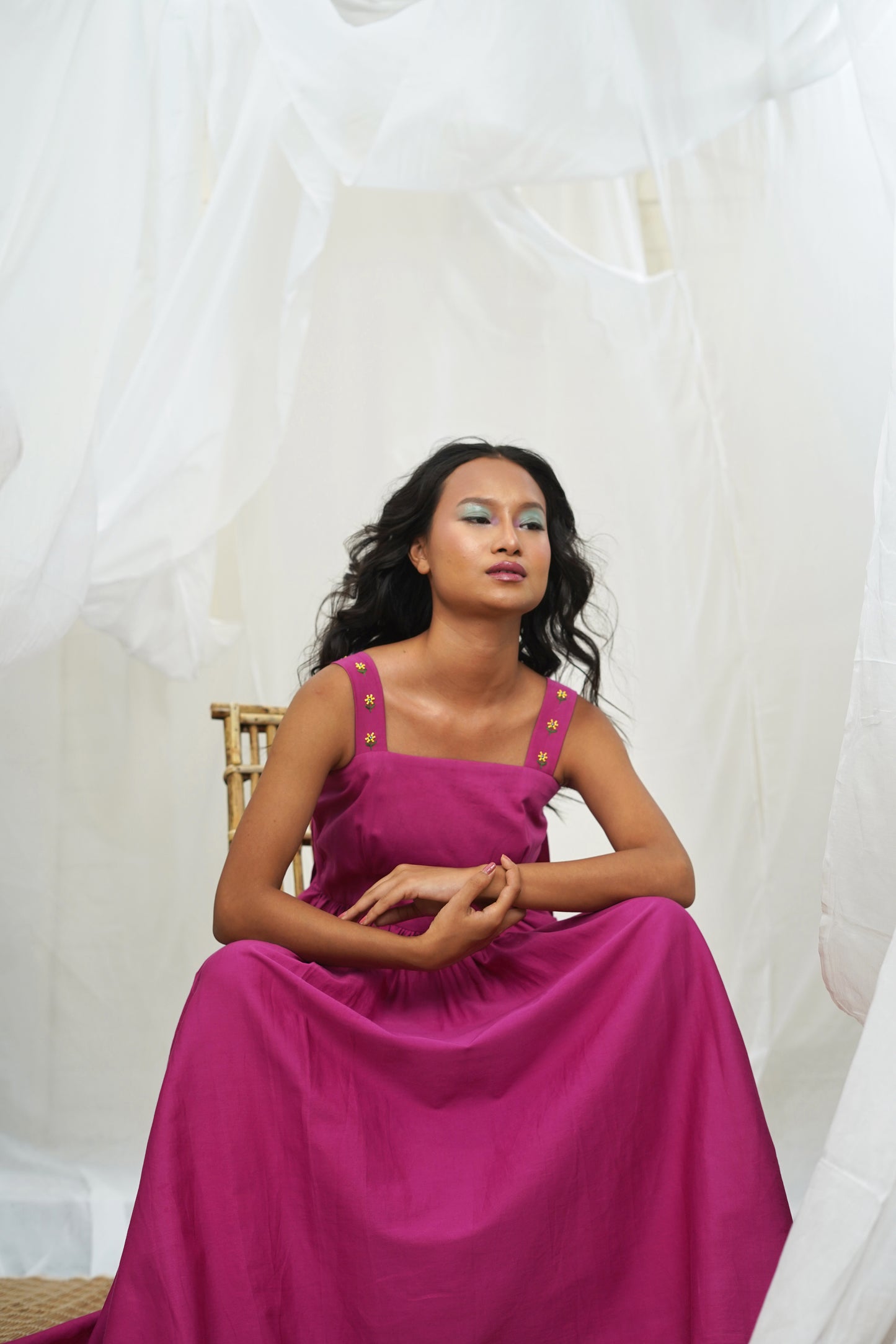 Sipho Tiered Rose Pink Maxi Dress
