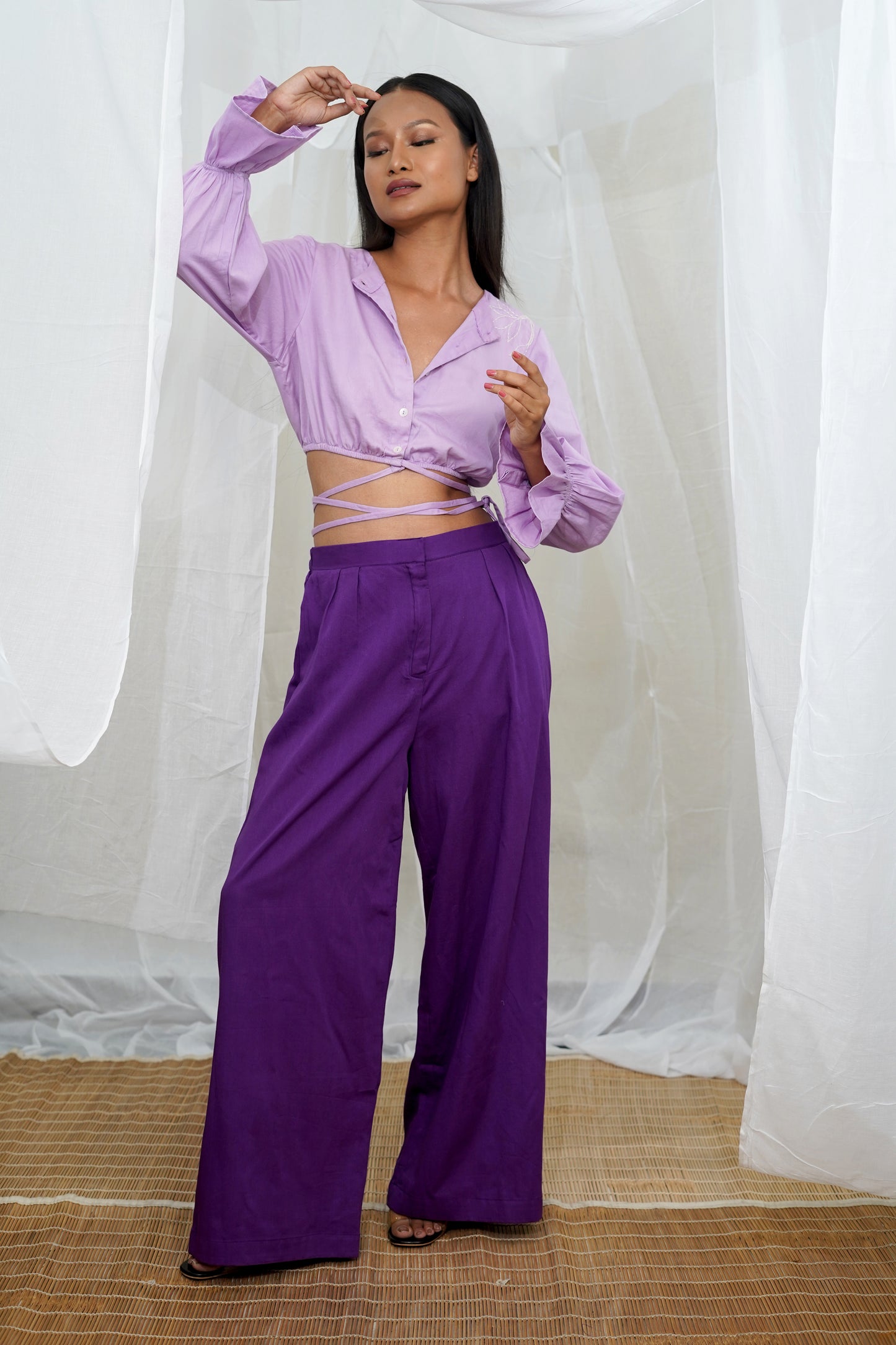 Zuri Purple Pleated Trouser