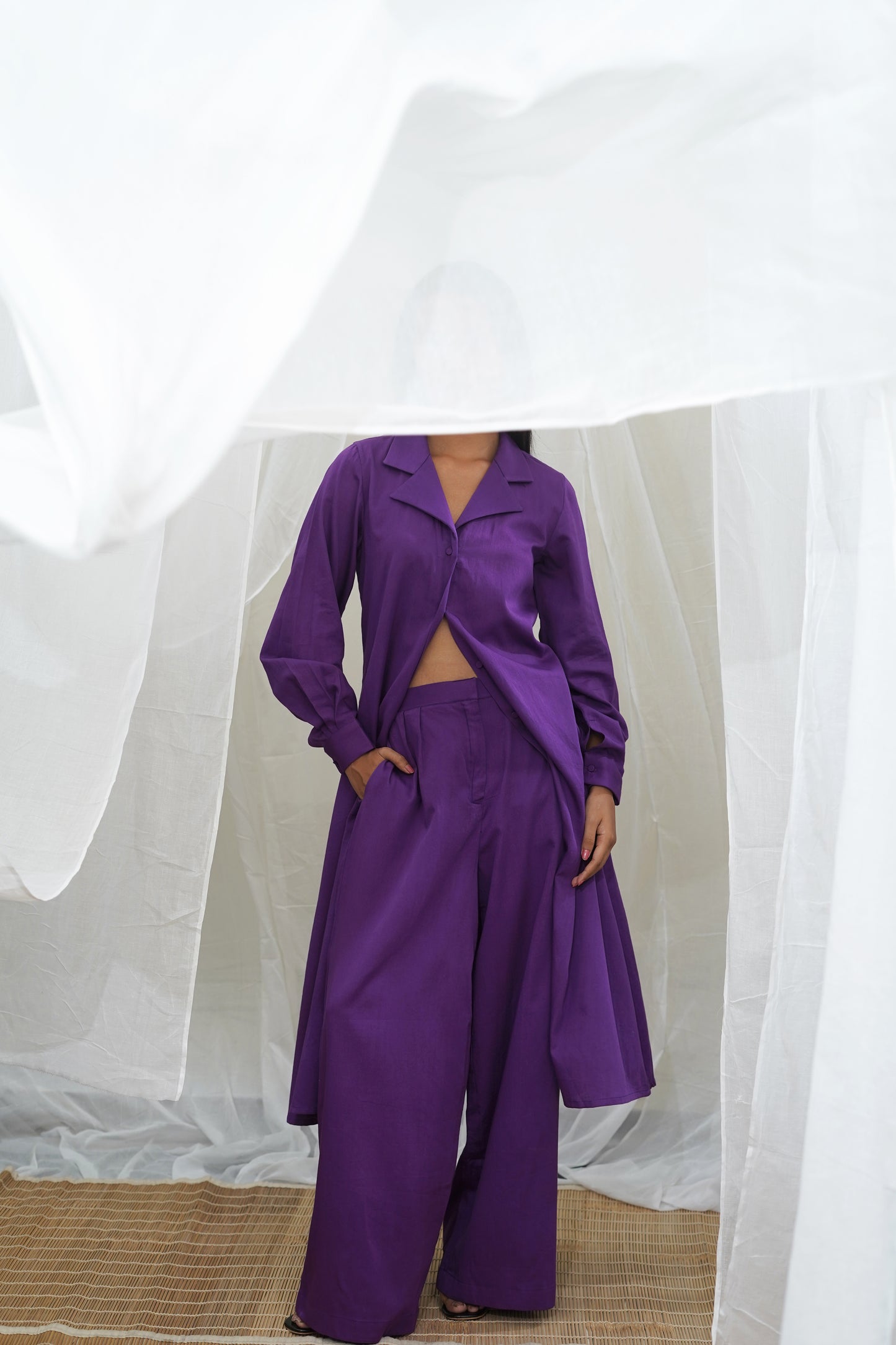 Zuri Purple Pleated Trouser