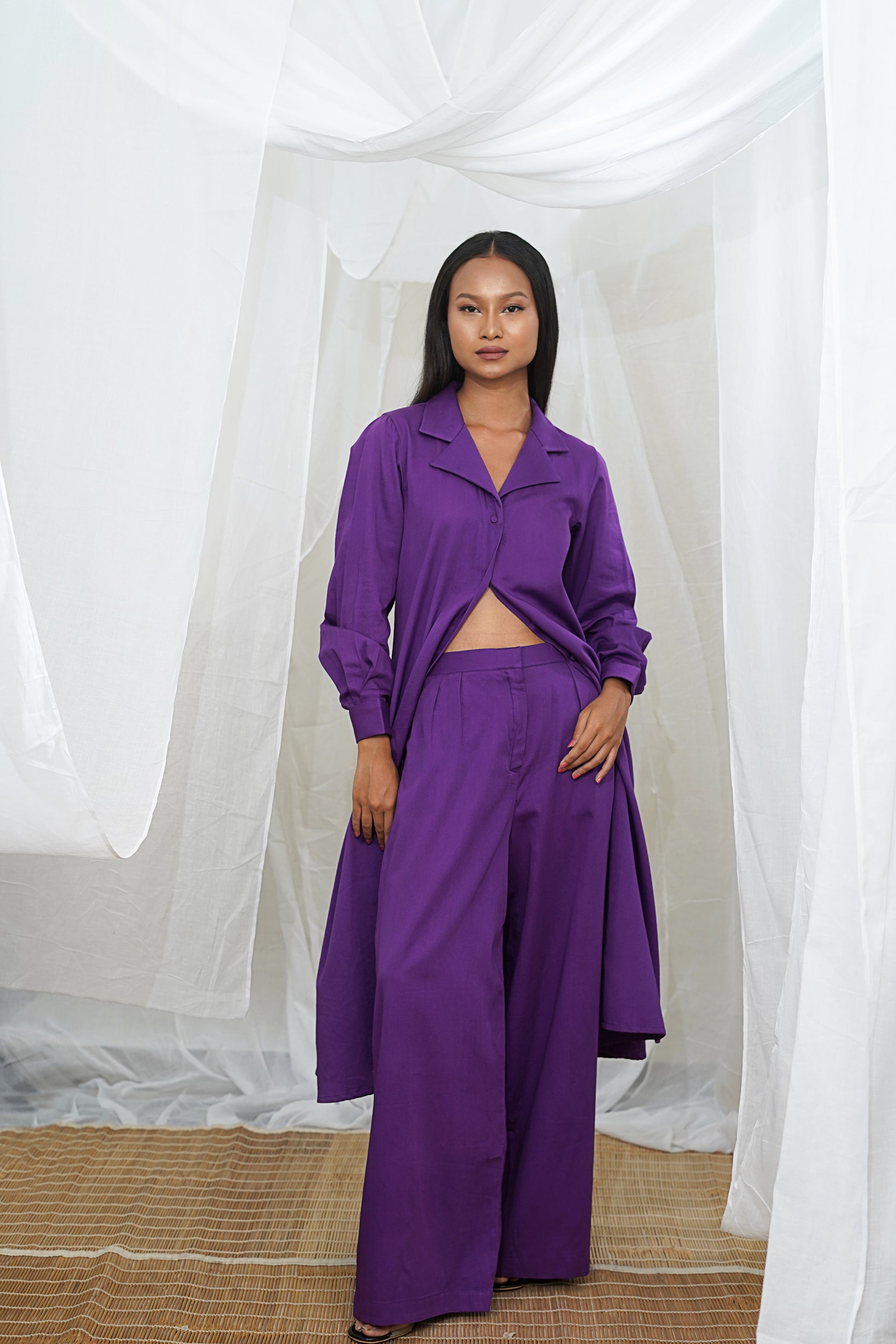purple shirt dress outfit Back To Basics T-Shirt Dress In Dark Purple Cuves