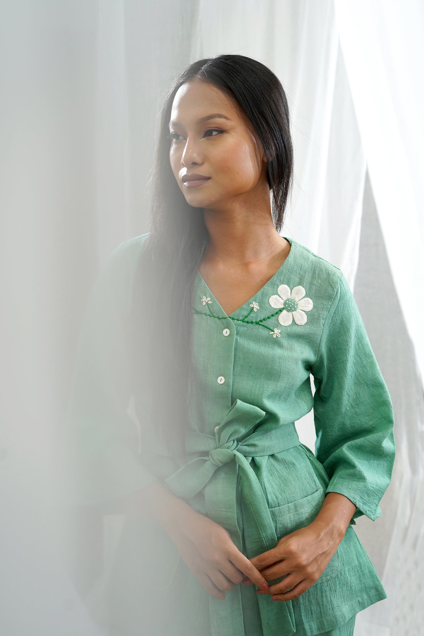 Femi Green Pocket Top