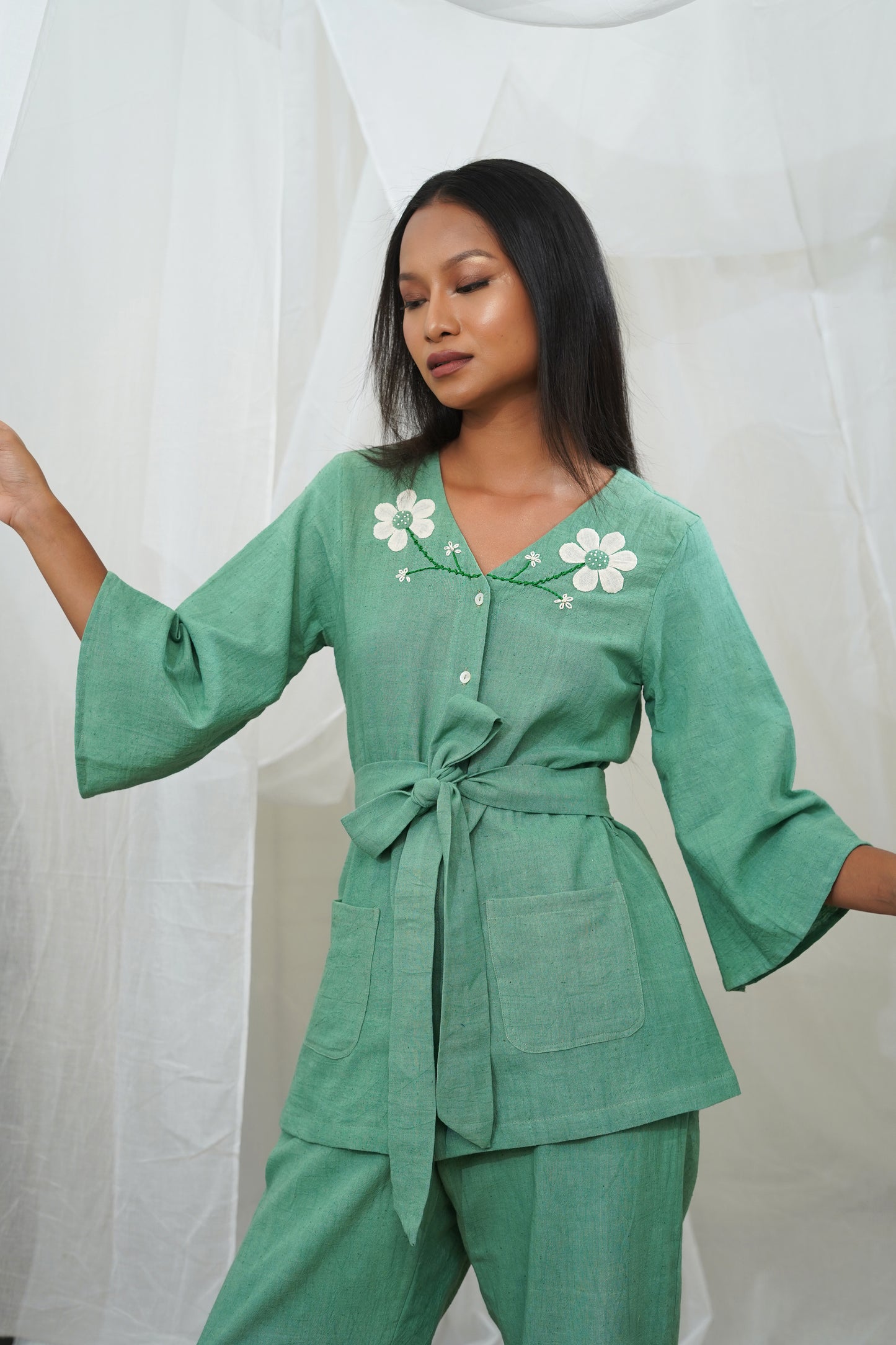 Femi Green Pocket Top