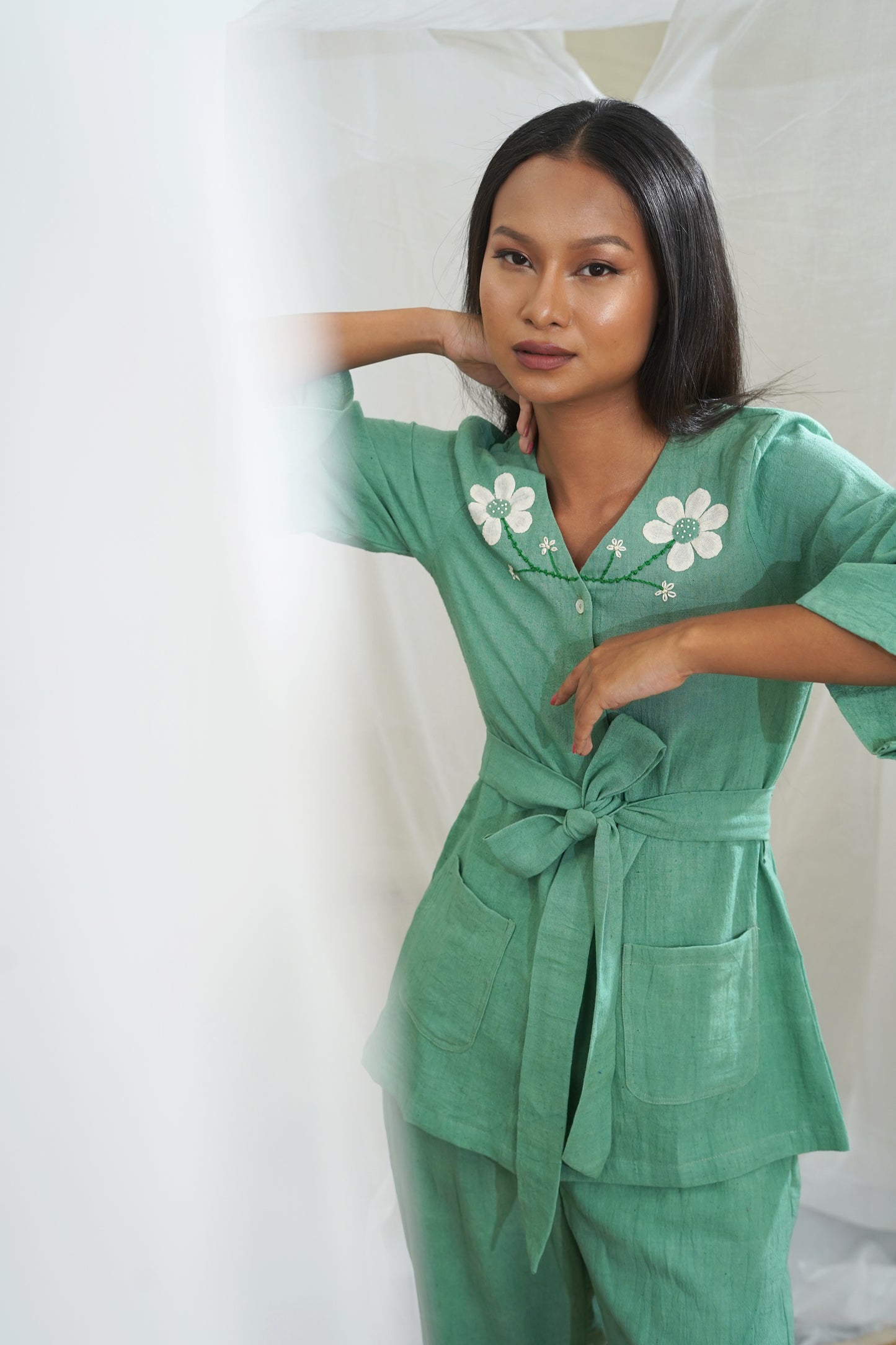 Femi Green Pocket Top