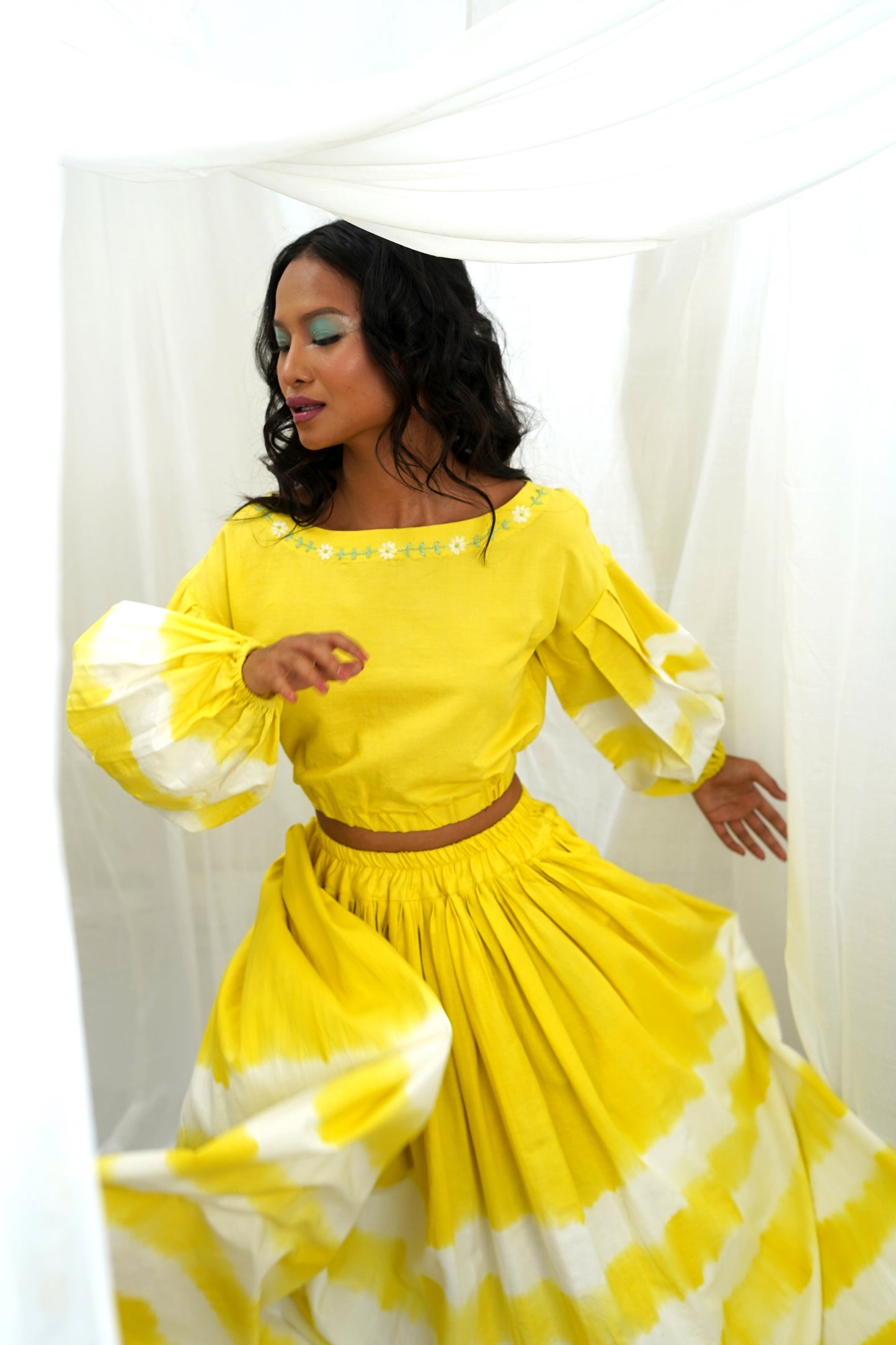 Elna Yellow Tie Dye Skirt