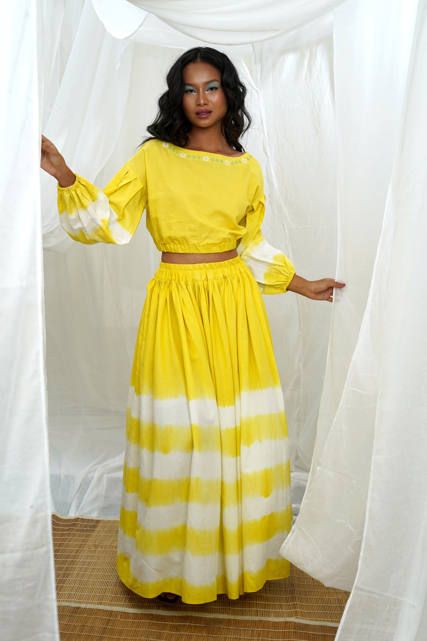 Elna Yellow Tie Dye Skirt