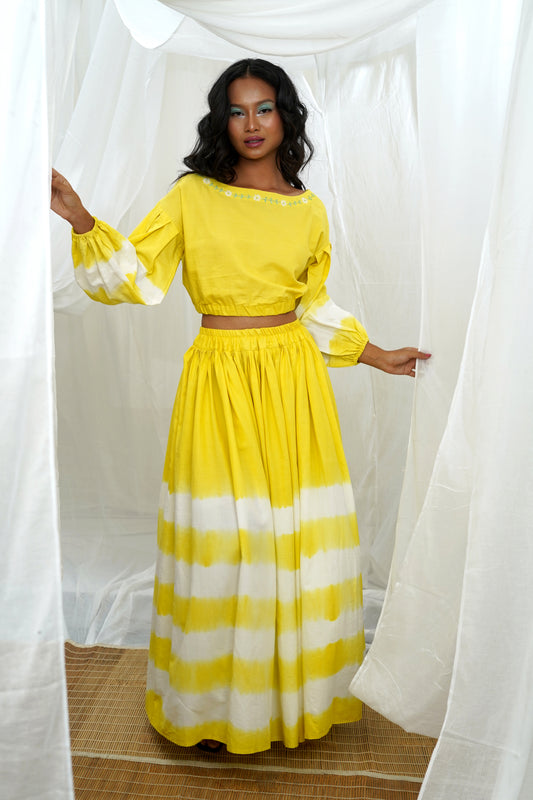 Elna Yellow Tie Dye Skirt