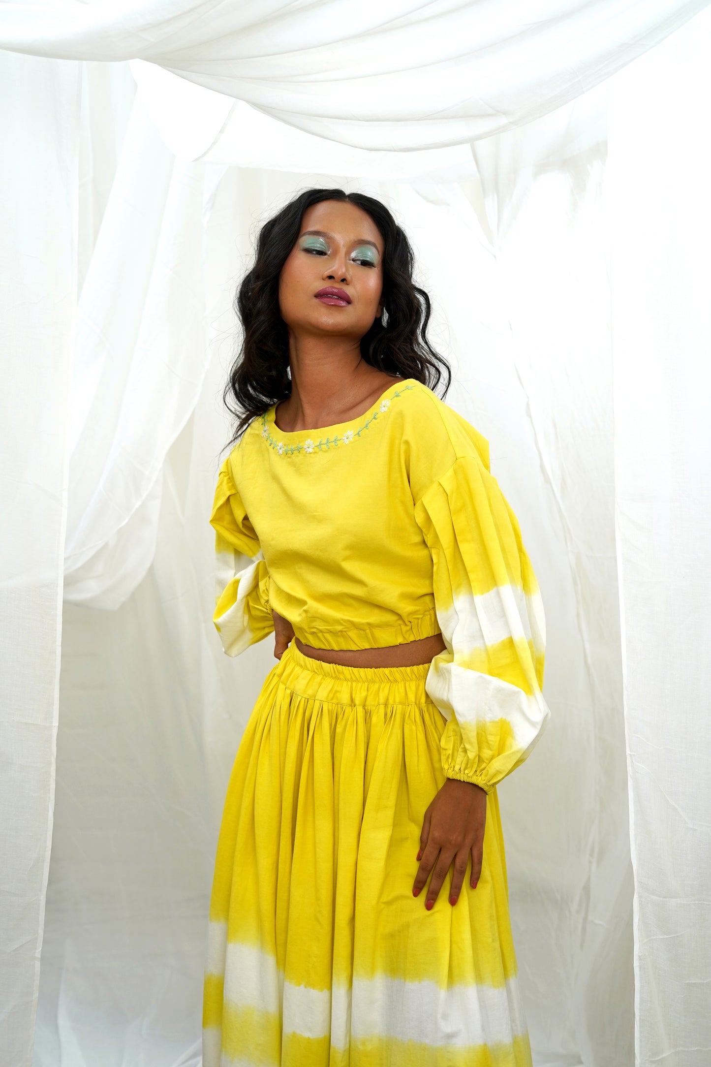 Elna Yellow Tie Dye Skirt