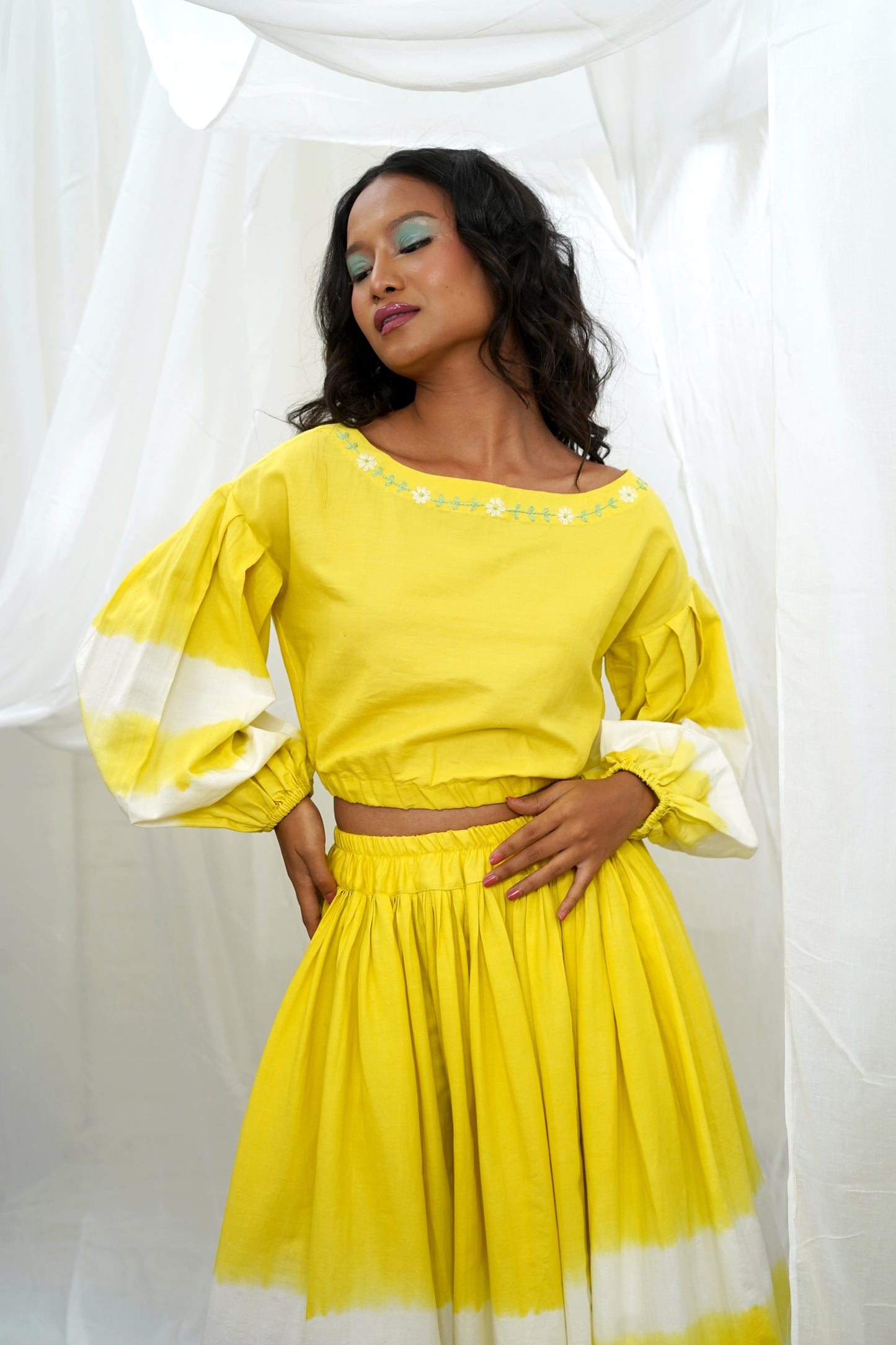 Elna Yellow Tie Dye Skirt