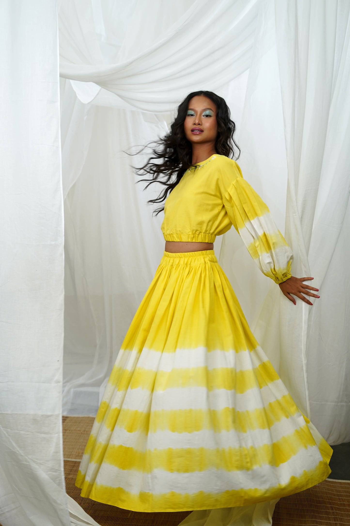 Elna Yellow Tie Dye Skirt