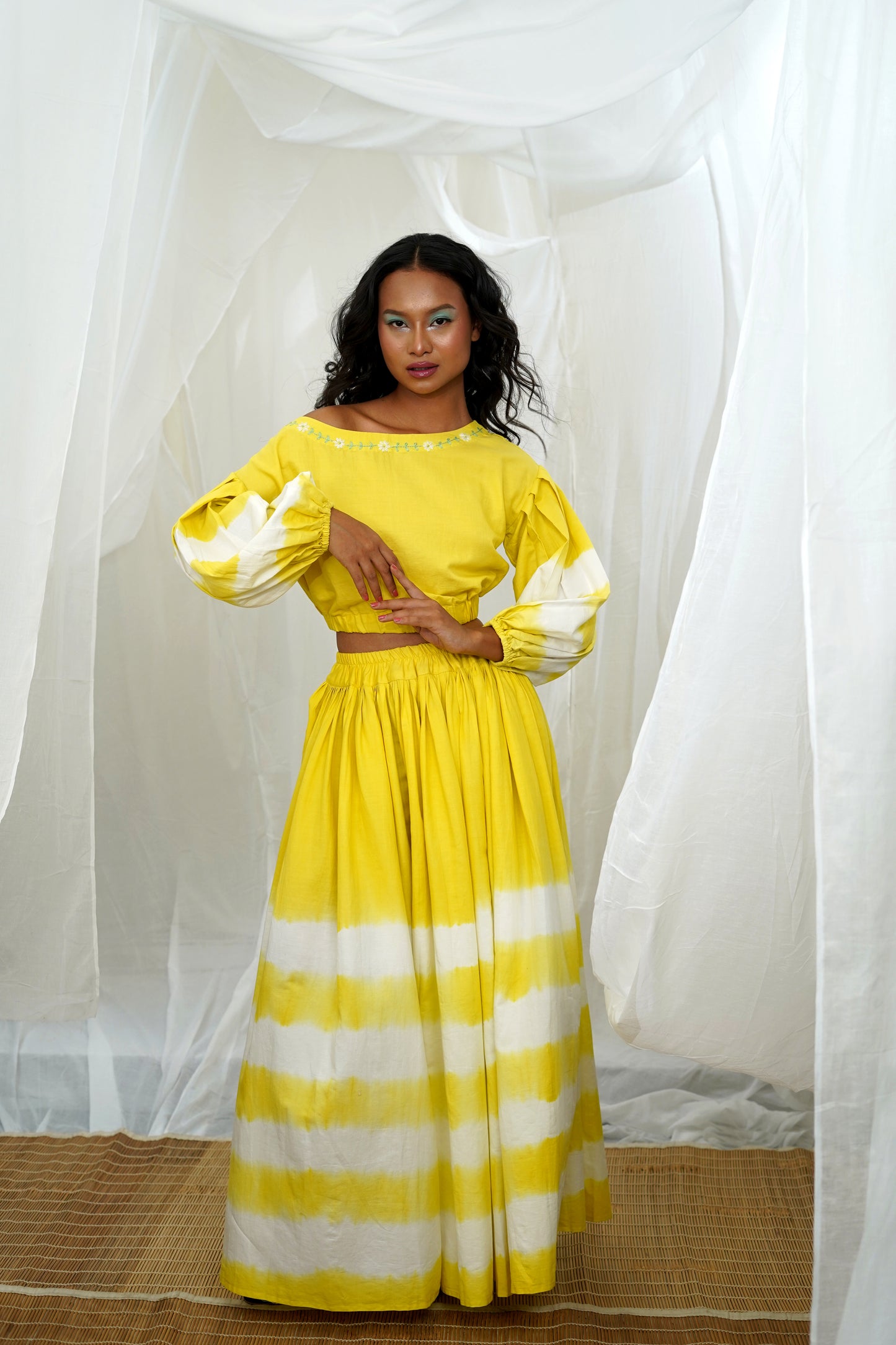 Elna Yellow Tie Dye Skirt