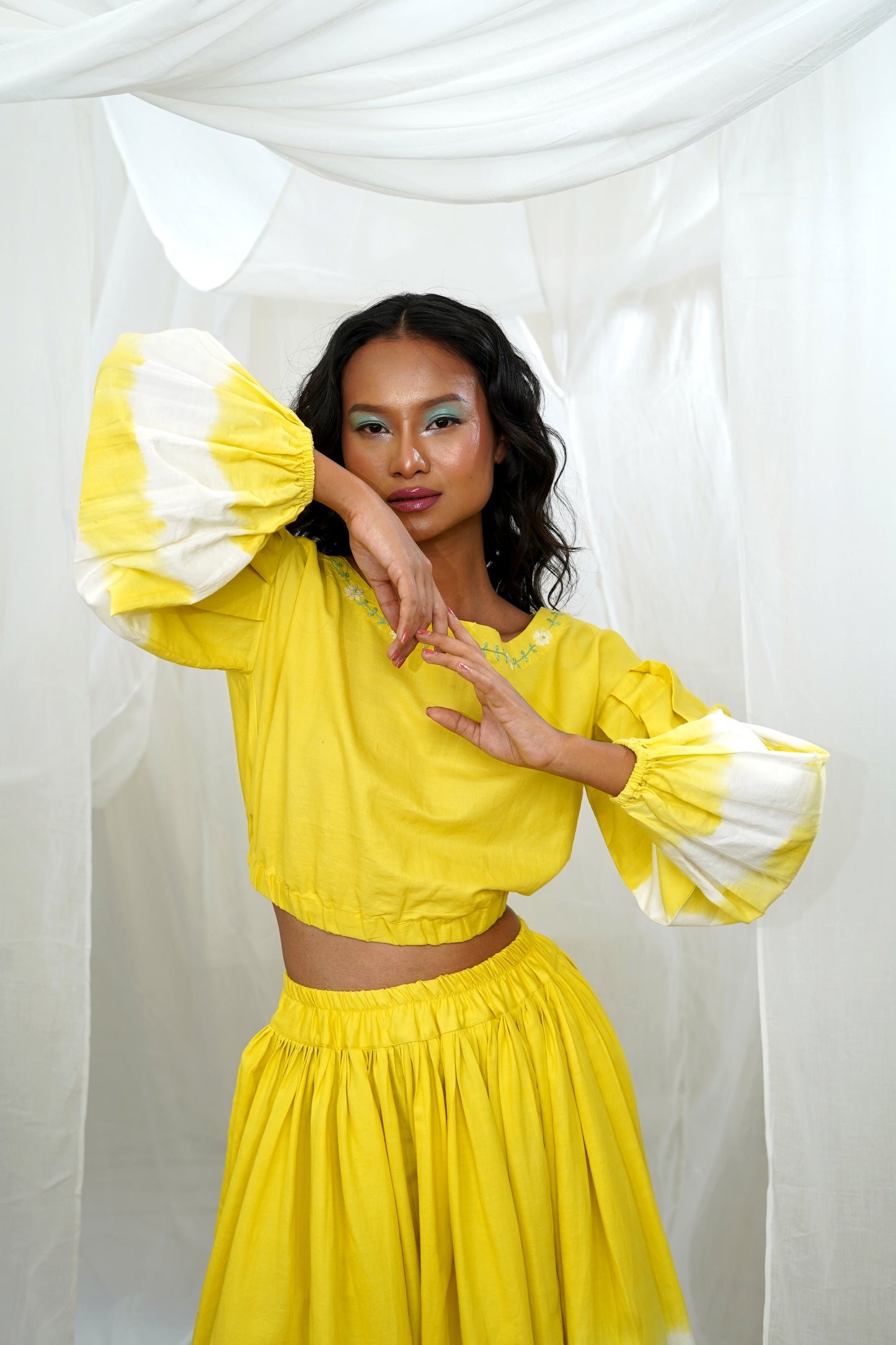 Elna Yellow Tie Dye Skirt