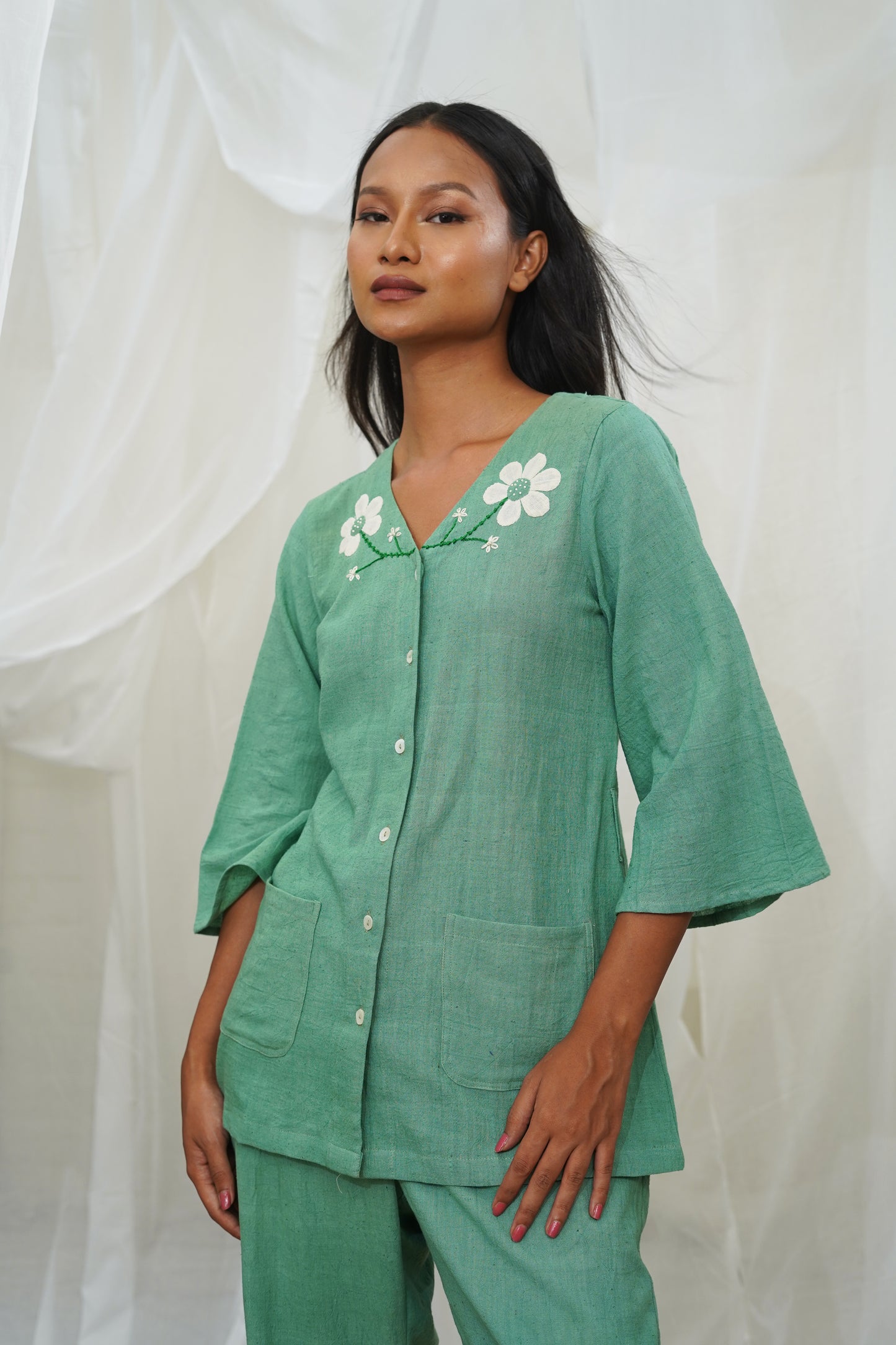 Femi Green Pocket Top